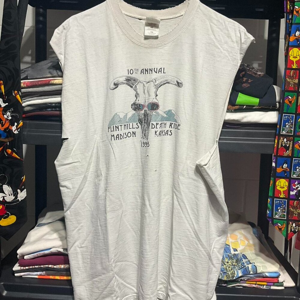 Flint Hills Death Ride 1998 white and black cotton t-shirt